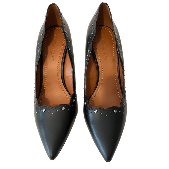 NEW! Authentic Coach Black leather Pump Shoes, Size 10B - Picture 10 of 12